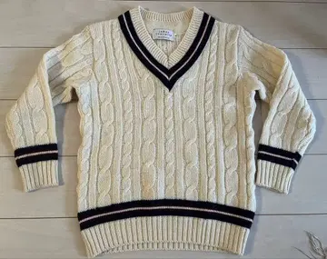 James Charlotte V넥 칠드런 스웨터 S 사이즈 아이보리