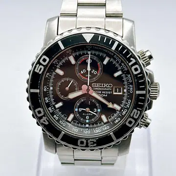 양품 가동품 SEIKO 세이코 크로노그래프 다이버 블랙 다이얼 데이데이트