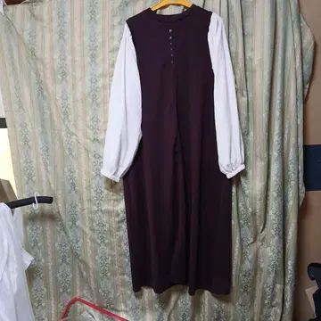 퍼플 긴팔 원피스