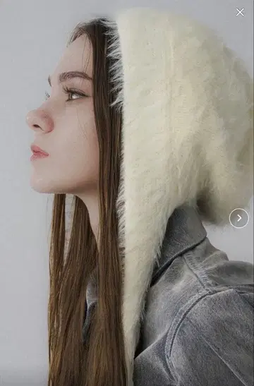 HARE 샤기 니트 캡 화이트 미사용품