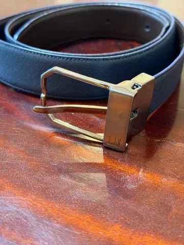 dunhill 네이비 컬러 벨트 금속 버클
