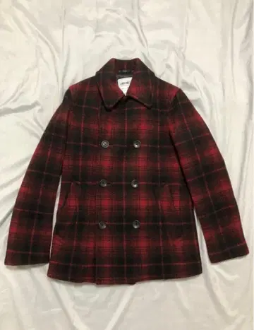 P코트 남성용 멜톤 코트 유니클로 충전솜 대형점 한정판 체크