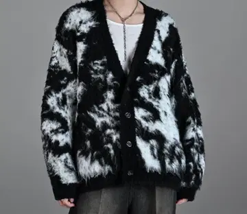 오버 사이즈 가디건 화이트 블랙