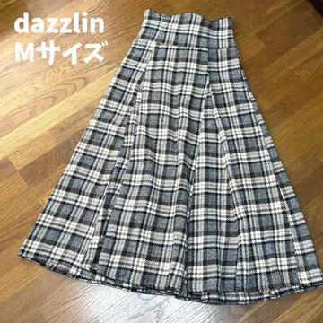 새상품급 dazzlin 체크 무늬 코르셋 플레어 스커트 M 사이즈
