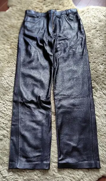 블랙 가죽 팬츠 천연 가죽