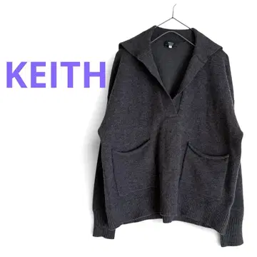 키이스 KEITH 니트 폴로 니트 세일러 V넥 M 그레이 스키퍼 니트