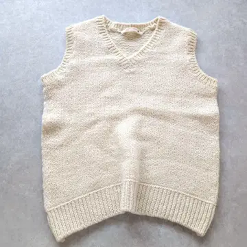 45rpm 45r 울 니트 베스트 화이트 사이즈 2