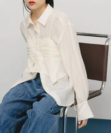 KBF 뷔스티에SET 드로스트 셔츠