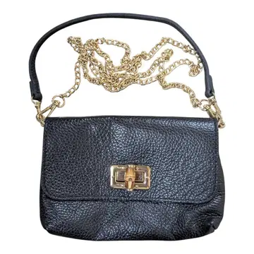 당일 발송 오렌티 체인 가죽 숄더백 블랙 천연 가죽