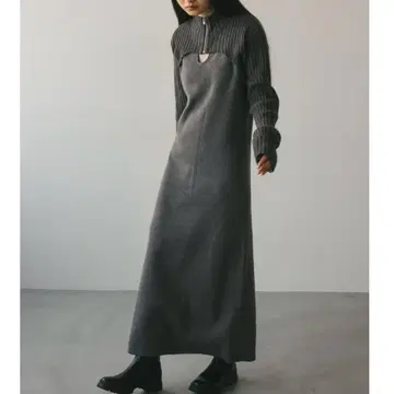 STYLEMIXER 2피스 지퍼 니트 원피스