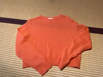 Bailsey 오렌지 니트 스웨터 긴팔 캐시미어 100%