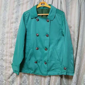 그린 컬러 더블 브레스트 자켓