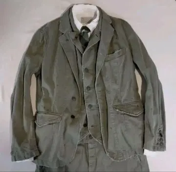 TMT 밀리터리 빈티지 가공 쓰리피스 수트