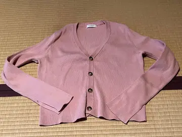 MACPHEE 핑크 가디건 소매 김