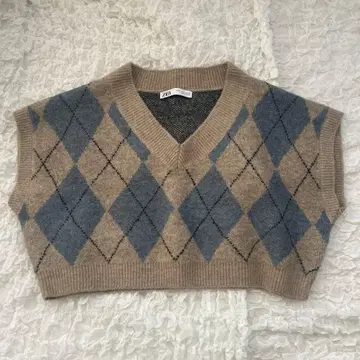 ZARA 아가일 무늬 니트 베스트