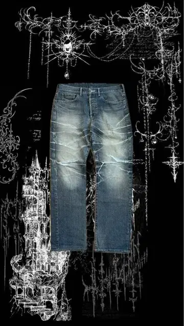 TK 데미지 데님 그런지 y2k 시크 스타일