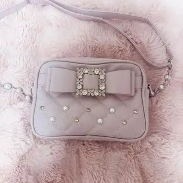 NOEMIE 아가씨 비쥬 리본 숄더백 핑크