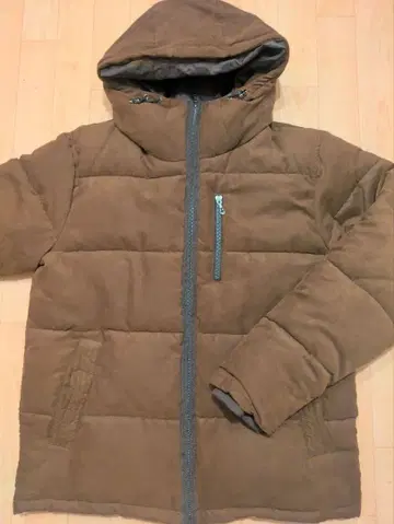 모시모 브라운 다운 자켓 XL 후드 부착