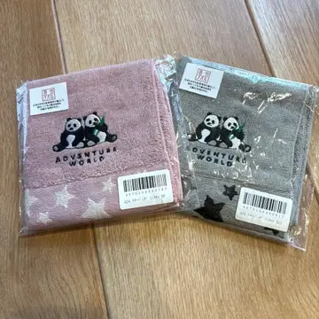 [ 미개봉 새상품 ] 어드벤처 월드 자이언트 팬더 타월 손수건 2장