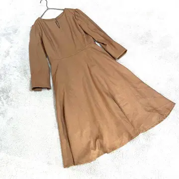 [ 로페피크닉 ] (38) 무릎 기장 원피스 브라운 깔끔한 캐주얼