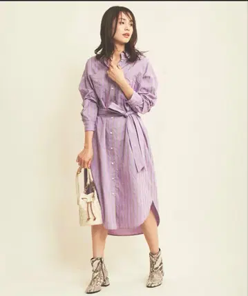 The Virgnia x NALYA 스트라이프 셔츠 원피스