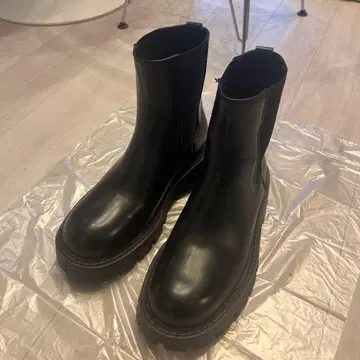 ZARA 사이드 고어 부츠 블랙 43