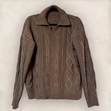 selectMOCA 케이블 니트 스웨터 카라 부착