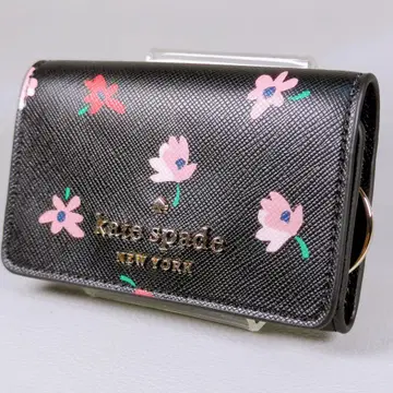 미사용급 케이트 스페이드 키케이스 가죽 꽃무늬 6연 키링 포함