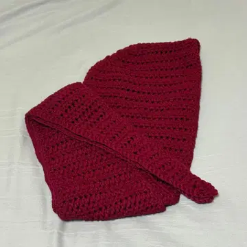 소피 후드 크루아상 머플러 후드 부착 머플러 빨간색