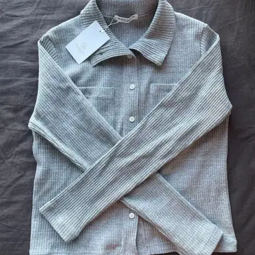 코튼 리브 하이넥 가디건 워셔블