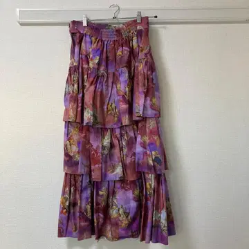 &ellecy 서양 회화 천계 패턴 프릴 스커트