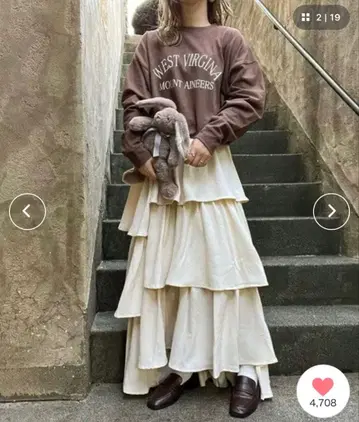 merrylatte 언밸런스 캉캉 스커트