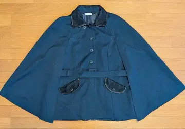 axes femme 네이비 판초 케이프 코트