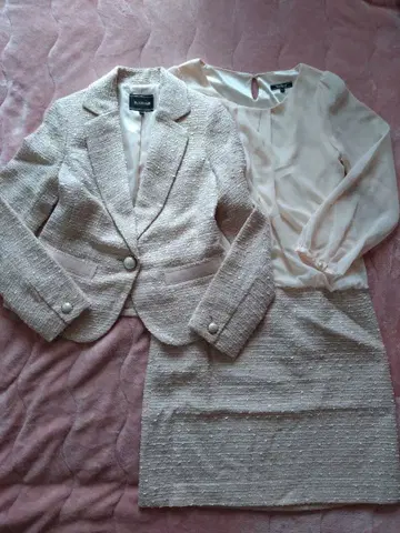 해쉬아쉬 HUSHUSH 핑크 베이지 원피스 수트 사이즈 1