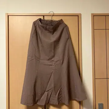 POU DOU DOU 브라운 플레어 스커트 M