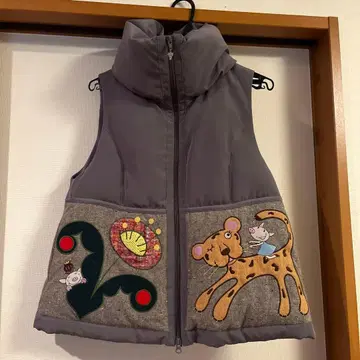 오레보레 브라 동물 자수 그레이 베스트