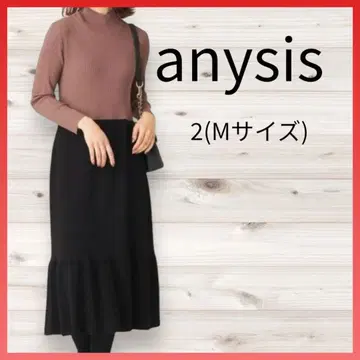 anySiS 워셔블 바이컬러 머메이드 니트 원피스 M 사이즈 핑크 계열