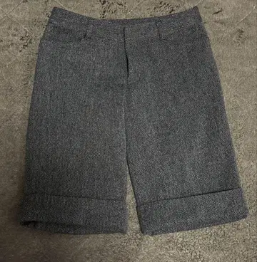 울 캐시미어 롤업 하프 팬츠 헤링본