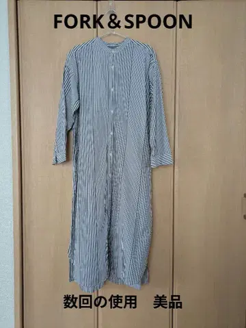 FORK & SPOON 스트라이프 롱 셔츠 원피스