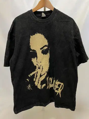 아메무라 힙합 스타일 블랙 반팔 T셔츠