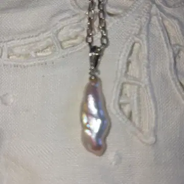 담수 진주 실버 체인 목걸이