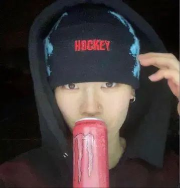 하키 니트 모자 블랙/파랑