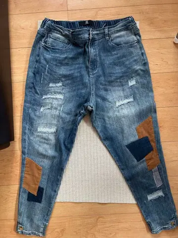 CAMEO 데미지 가공 패치워크 스키니 데님