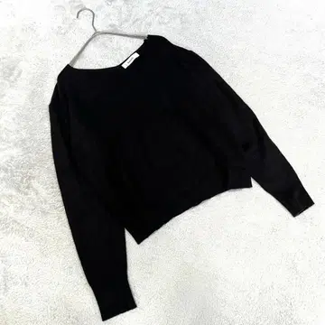 [안데뮤] (F) V넥 긴팔 니트 블랙