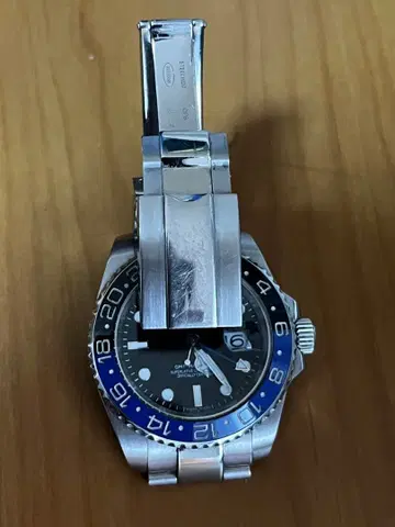 자동 와인딩 시계 청흑 베젤