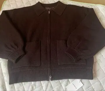 택 포함 새상품 LEPSIM 다크 브라운 니트 블루종