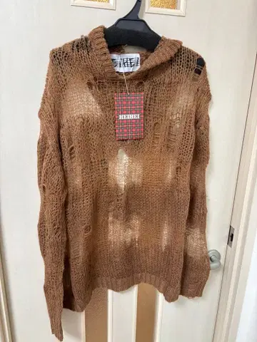 HEIHEI 시스루 니트 브라운 스웨터 F