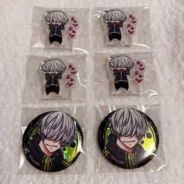 도겐안키 SD 캐릭터 블록 홀로그램 캔뱃지 - 네코사키 하쿠레