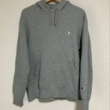 챔피온 챔피온 그레이 후드 부착 후드티 L