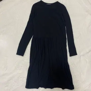 미즈이로 인드 허리 절개 개더 원피스 고급 모달 울 혼방 워셔블